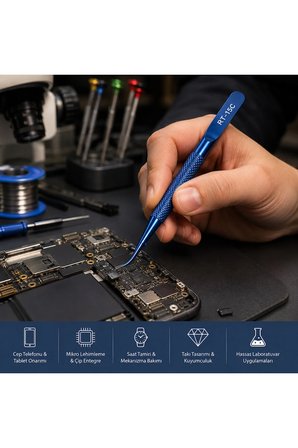 RT-15C Profesyonel Hassas Eğri Uçlu Titanyum Alaşım Elektronik Tamir Cımbızı