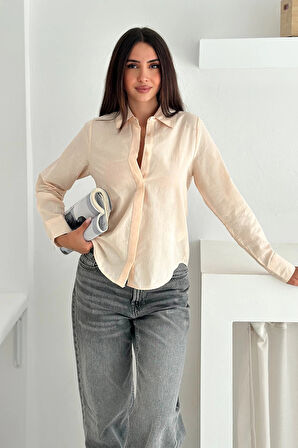 Balon Kol Gömlek Krem