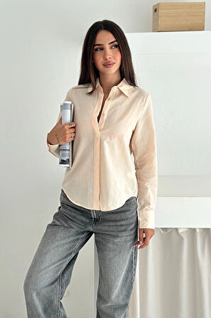 Balon Kol Gömlek Krem