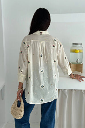 Nakışlı Kumaş Sırtıdüz Gömlek