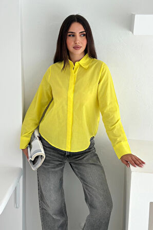 Balon Kol Gömlek Sarı
