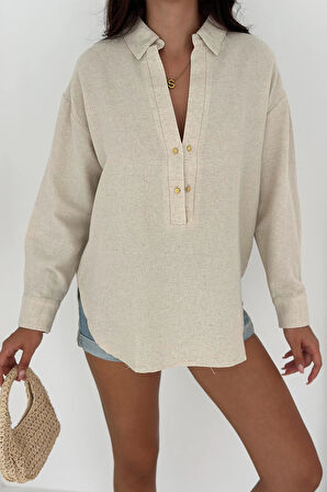 Yarım Düğmeli Gömlek
