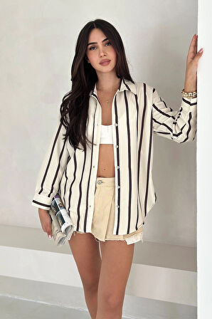 Pamuk Viscon Dijital Baskı Sonsuz Çizgi Gömlek