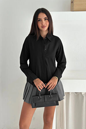 Balon Kol Gömlek Siyah
