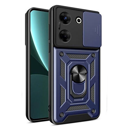 Gpack Tecno Camon 20 Pro 5G Kılıf Sert Silikon Tank Aramid Sürgülü Vega Yüzüklü