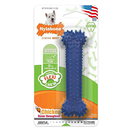 812791-Nylabone Tavuk Aromalı Köpek Çiğneme Kemiği S