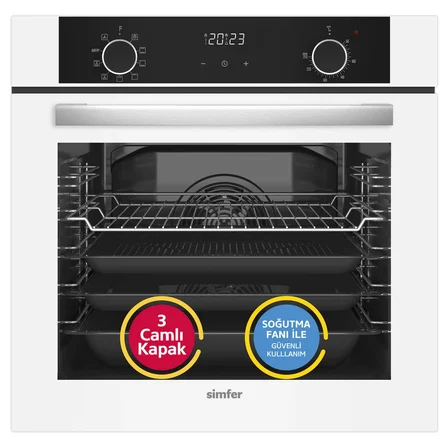 Simfer 10 Fonksiyon Airfry Beyaz 3'lü Ankastre Set (8216 Fırın + 3507 Ocak + 8739 Davlumbaz)
