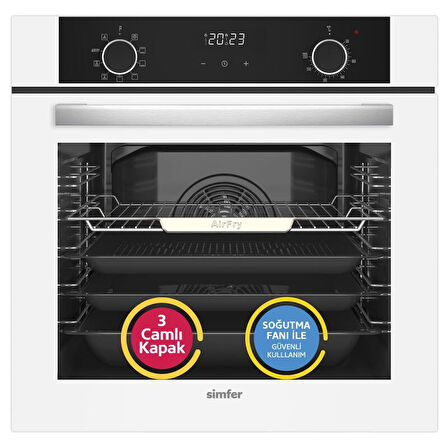 Simfer 10 Fonksiyon Airfry Beyaz 3'lü Ankastre Set (8216 Fırın + 3507 Ocak + 8739 Davlumbaz)
