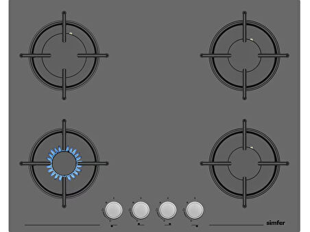 Simfer 4 Fonksiyon Trend Dijital Silver Power Turbo 3'lü Ankastre Set ( Fırın +  Ocak +  Davlumbaz)