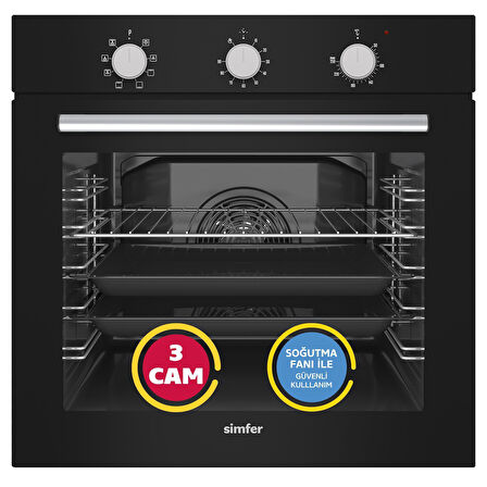 Simfer 9 Fonksiyon Mekanik Siyah Power Turbo 3'lü Ankastre Set 