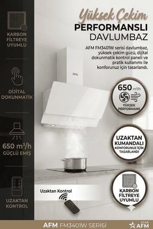 Alveus AFM Serisi Stella Turbolu Cam Dijital  Beyaz  3'lü Ankastre Set ( FM7701 + FM2201 + FM3401W)