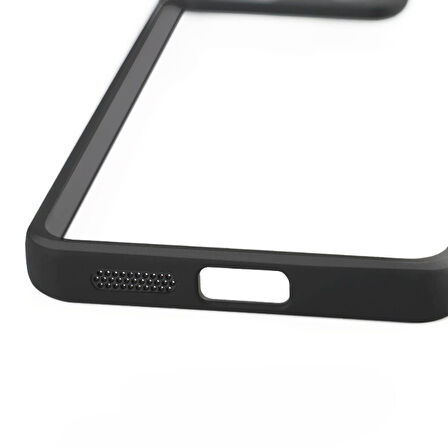 Gpack Xiaomi Redmi Note 13 Pro 5G Kılıf Roll Arkası Şeffaf Plastik Kenar Silikon Airbagli