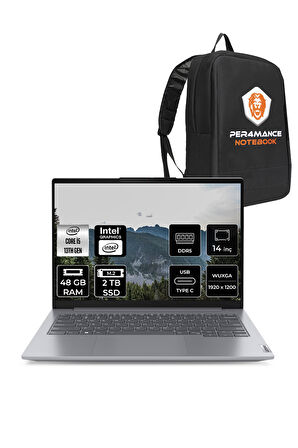 Lenovo ThinkBook 14 G6 i5 13420H 48GB DDR5 2TB SSD 14'' FHD+ FDOS Dizüstü Bilgisayar & PER4 ÇANTA