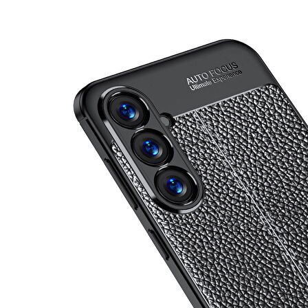 Gpack Samsung Galaxy S23 FE Kılıf Niss Silikon Kamera Korumalı Deri Görünümlü