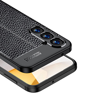 Gpack Samsung Galaxy S23 FE Kılıf Niss Silikon Kamera Korumalı Deri Görünümlü