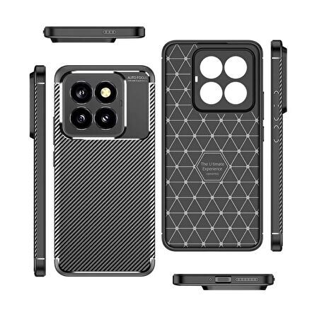 Gpack Xiaomi Mi 14 Pro Kılıf Negro Karbon Kamera Korumalı Silikon