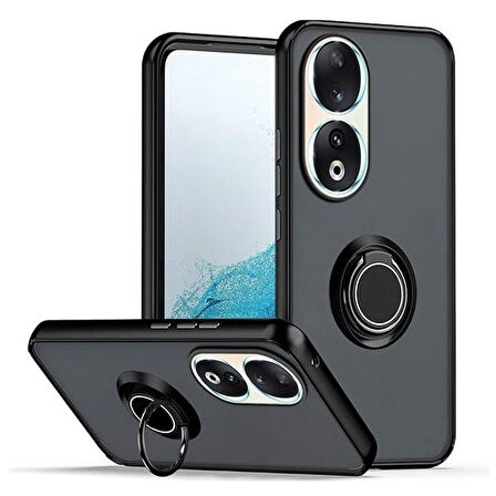 Gpack Huawei Honor 90 Kılıf Montreal Yüzüklü Mıknatıslı Kamera Korumalı Silikon