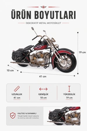 Dekoratif Metal Motosiklet Maketi Masaüstü Biblo Ev Ofis Hediyelik 0610ZS-845