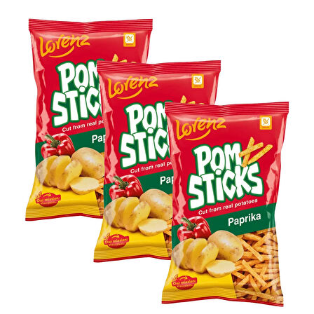 LORENZ Pom Sticks Paprika Flavored Potato Chips 85g x 3 Adet