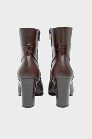 Hakiki Deri Rugan Desenli Kadın Bot