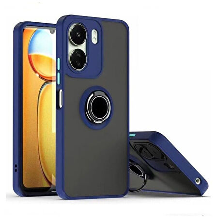 Gpack Xiaomi Poco C65 Kılıf Montreal Yüzüklü Mıknatıslı Kamera Korumalı Silikon