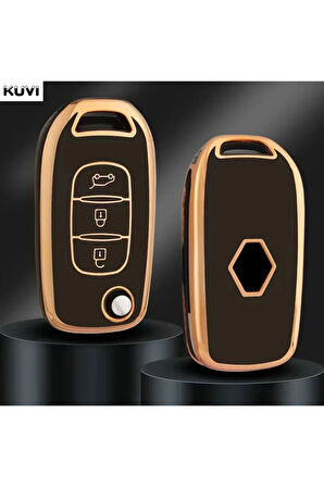 Renault Kadjar Sustalı Anahtar Kılıfı Gold Siyah Renk
