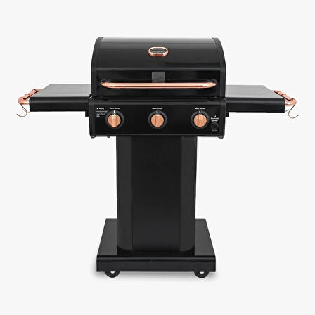 Kenmore Gazlı Barbekü 3 Ocaklı Siyah - Bakır
