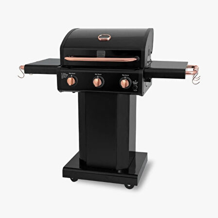 Kenmore Gazlı Barbekü 3 Ocaklı Siyah - Bakır