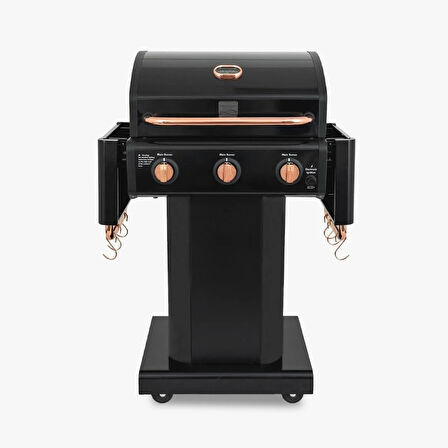Kenmore Gazlı Barbekü 3 Ocaklı Siyah - Bakır