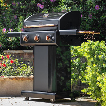 Kenmore Gazlı Barbekü 3 Ocaklı Siyah - Bakır