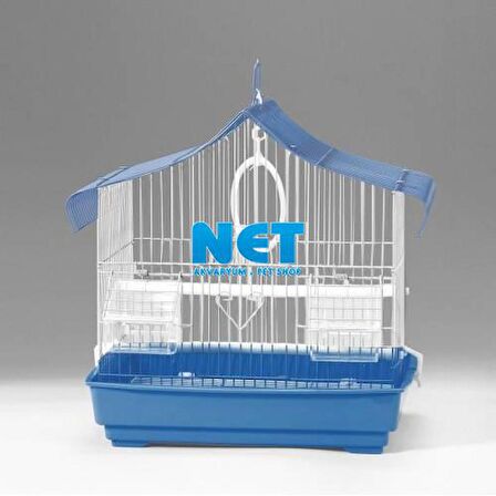 Qh Pet Cage Kafes Üçgen Çatılı Renkli 28x22x39 Muhabbet Kanarya