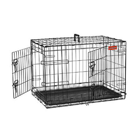 EuroDog Çift Kapılı Metal Köpek Kafesi 91x61x66 Cm 