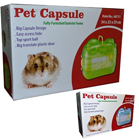 Pet Capsule Hamster Kafesi 34 cm x 23 cm x 29 cm