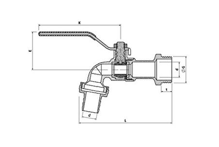 Küresel Bahçe Musluğu (Kollu) 3/4''