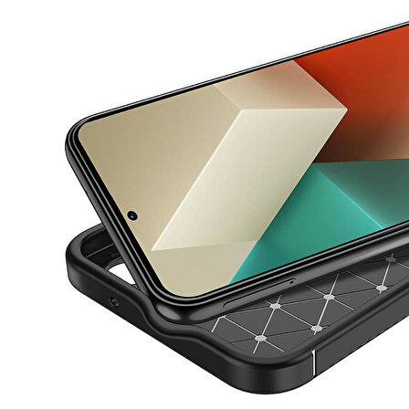 Gpack Xiaomi Redmi Note 13 Kılıf Negro Karbon Kamera Korumalı Silikon