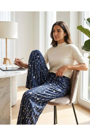 Kadın Büyük Beden Pamuklu Pijama Altı Lastikli Bel Rahat Kesim Battal Boy Soft Örme