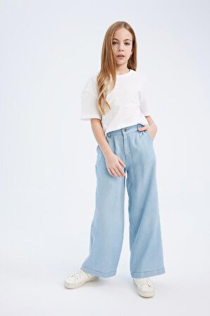 Kız Çocuk Wide Leg Geniş Paça Jean Pantolon