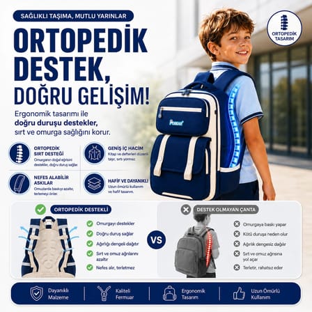 Su Geçirmez Ortopedik Erkek Çocuk Okul Çantası – Mavi