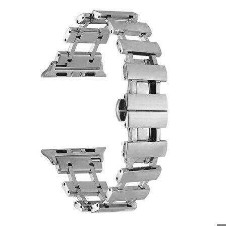 Gpack Apple Watch SE 2 2023 40mm Kordon Metal Yandan Çıtçıtlı Boşluklu Tasarım KRD96