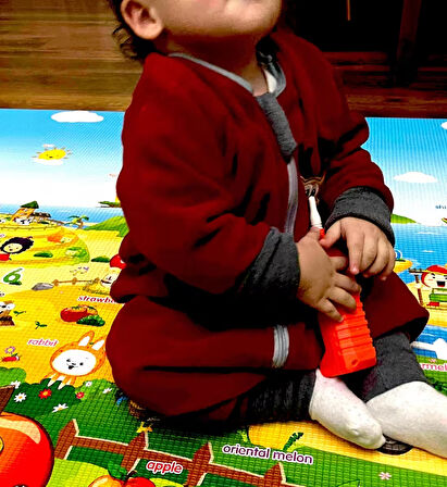 Yorni 18-36AY BEDEN, Bebek Çocuk Nakışlı Uzun Kollu Oeko-Tex Mikro Polar Uyku Tulumu Tog 2