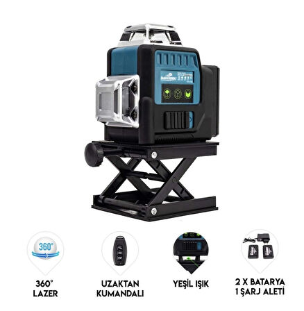 12 ÇİZGİLİ LAZER TERAZİ GÖNYE 360 DERECE 