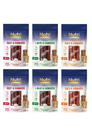Nutri Canin Rawhide 3 Çeşit Karma Köpek Ödülü 80 Gr. X 6 Adet