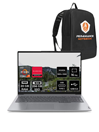 Lenovo Thinkbook 16 G6 R7 7730U 20GB 256GB SSD 16'' WUXGA FDOS Dizüstü Bilgisayar & PER4 ÇANTA