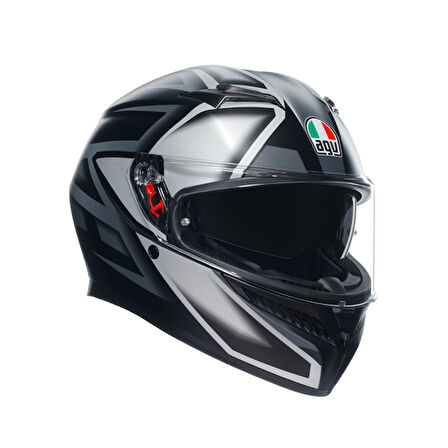 Agv K3 Compound Matt Black Grey Kapalı Kask