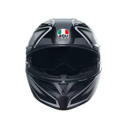 Agv K3 Compound Matt Black Grey Kapalı Kask