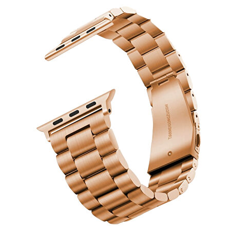 Gpack Apple Watch Series 8 41mm Kordon Metal Yandan Çıtçıtlı Sıralı Tasarım BAND04