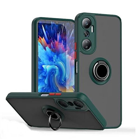 Gpack İnfinix Hot 20 Kılıf Montreal Yüzüklü Mıknatıslı Kamera Korumalı Silikon