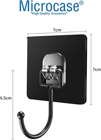 Microcase Güçlü Plastik Yapışkanlı Banyo Mutfak Eşya Havlu Vb Ürün Askılığı Siyah - SİYAH AL4466 1 Adet