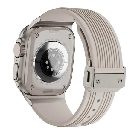 Gpack Apple Watch Series 8 45mm Kordon Çıtçıtlı Derin Çizgili Spor Tasarım KRD113