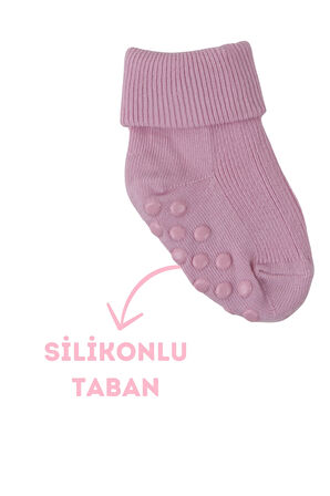 Kız Bebek Kaydırmaz Pamuklu Yumuşak Çorap – 12’li Paket 